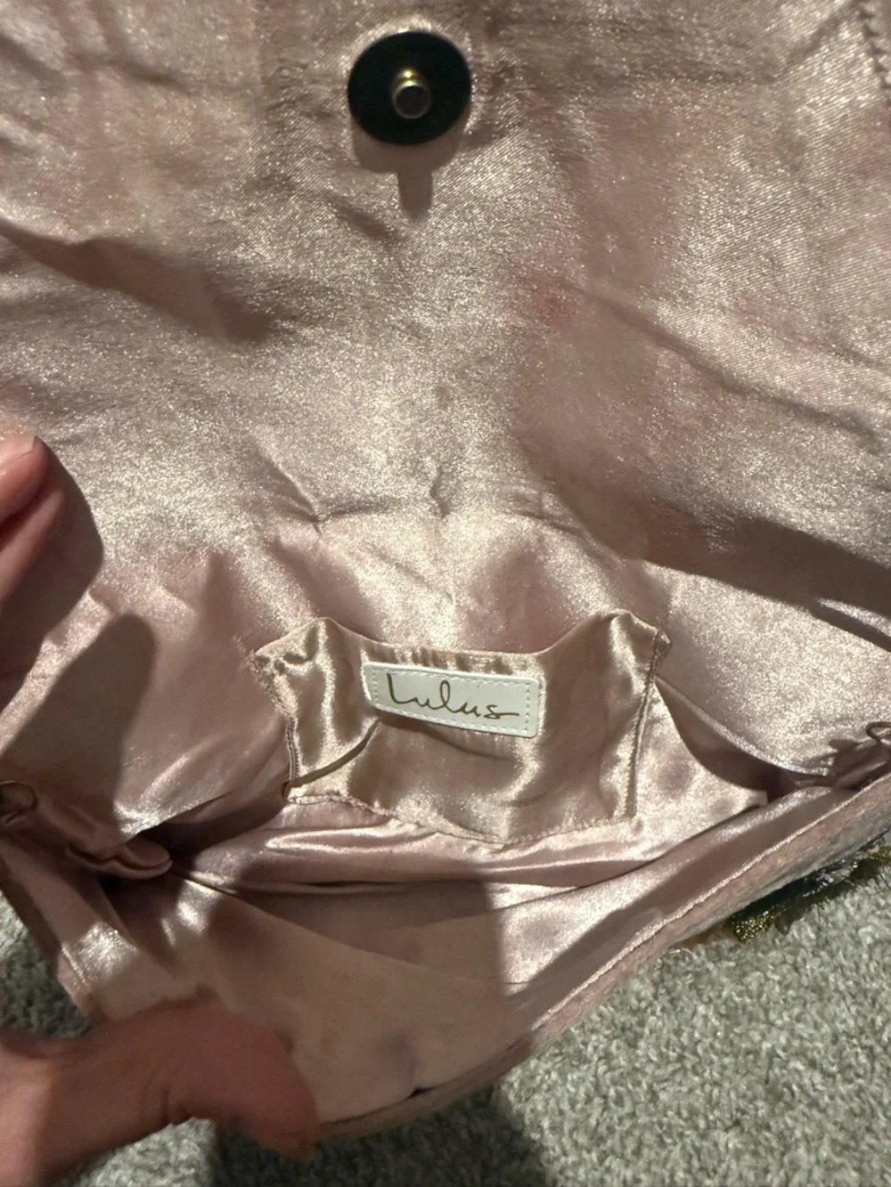 Lulu's Pink Floral Sequin Embellished Clutch